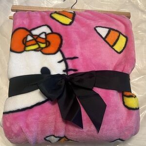 Hello Kitty Pink Candy Corn Blanket